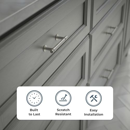 Franklin Brass Francisco (10-Pack) Cabinet Handles 3" Hole Center Pulls | Satin Nickel Hardware Kitchen Door, Drawers, Dressers, Furniture P29520K-SN-B