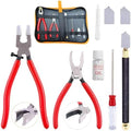 Glass Cutting Tool Set Kit,Premium Glass Running Breaking Pliers and Glass Cutter Kit, Heavy Duty Glass Cutting Tool with Rubber Tip, Work Great for Stained Glass, Mosaics, Fusing, Breaking