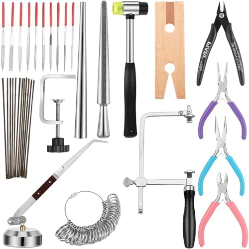 Chumia Jewelry Tools Set, Saw Frame 144 Blades Third Hand Ring Mandrel