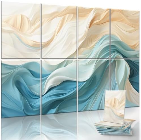 JaneTech 8-Pack Acoustical Wall Panels 48x32 Inches Art Acoustic Panels Decorative Sound Dampening Panels for Studios, Offices, Theaters, Adhesive Included