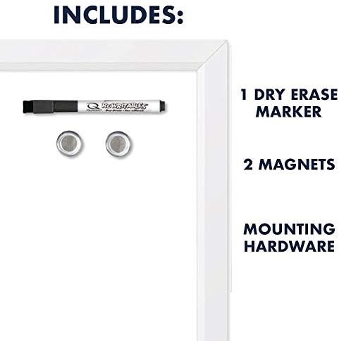 Quartet Magnetic Whiteboard, 17" x 23" Small White Board for Wall, Dry Erase Board for Kids, Perfect for Home Office & Home School Supplies, Dry Erase Marker, Magnets, White Frame (MDW1723W-AZS)