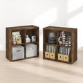 Furinno Cubicle Book Shelf Set of 2, 4-Cube Bookshelf, Amber Pine
