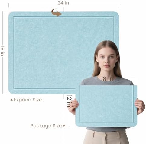 Felt Bulletin Board 24x18 inches, Decorative Pin Board for Home & Office