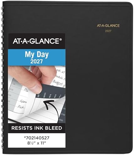 AT-A-GLANCE 2027 Appointment Book Planner, Daily, 8.5" x 11", 24-Hour, Black (702140527)