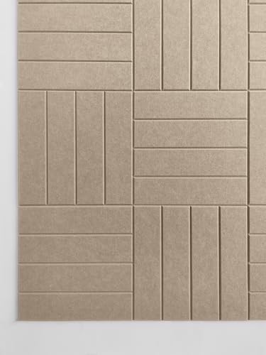 Felt Bulletin Board Tiles | Modern Cork Board Alternative | Large Cork Boards for Walls | Aesthetic Felt Wall Panels for Office & Home Decor | Pinboard & Photo Board (12-Pack) | Camel
