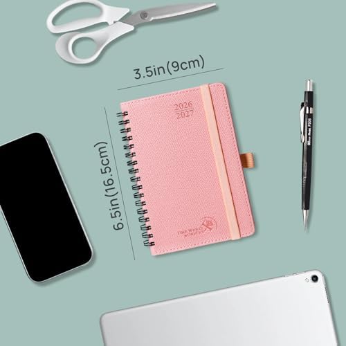 POPRUN 2026-2027 Small Weekly Planner, 4" x 6.25" Pocket Calendar for Purse