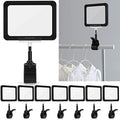 7 Pcs Rotating Sign Holders with Clamp, 6 x 9" PVC Cards for Clothing Rack