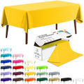 CXPSINC 54 Inch X 100 Feet Plastic Table Cover Roll Disposable Tablecloth with Slide Cutter for All Type/Shape Tables | Party, Banquet, Birthdays, Weddings(Yellow, 100 Feet)