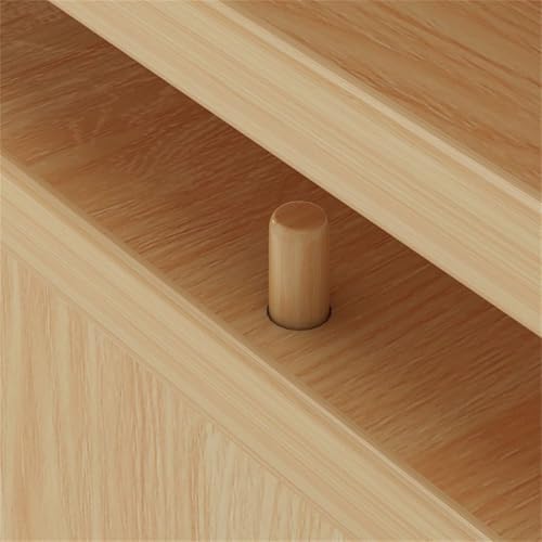 Timber Vertical or Horizontal Organizing Shelf with 1 Cabinet Closed Back Modular Cube Storage Unit, Book Storage Bookshelf, Glass Small Bookcase, Square Grid Cabinet Wood Clear Acrylic Door