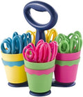Westcott School Scissor Caddy and 5-Inch Blunt Safety Scissors for Kids, Back to School, Classroom Supplies, Assorted, 24 Pack (14756)