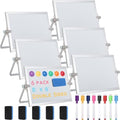AmazingSpark 6 Pcs Small Dry Erase White Board with Stand 6 x 8'', White