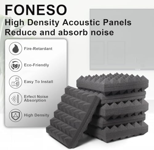 24 Pack Acoustic Foam Panels, 2''Thick Sound Proof Foam Panels for Walls