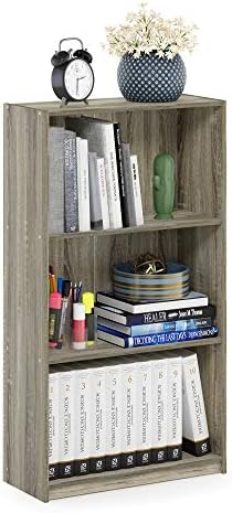 Furinno Basic 3-Tier Book Shelf with Open Shelves, Sonoma Oak