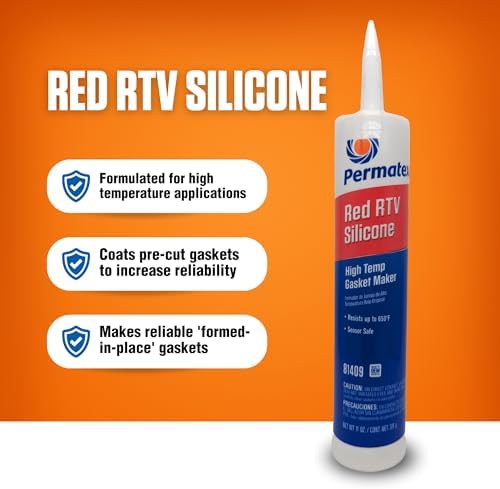 Permatex 81409 High-Temp Red RTV Silicone Gasket, 11 oz.