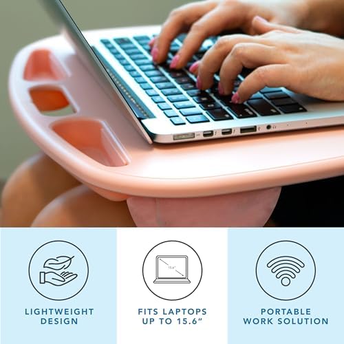 LAPGEAR MyDesk Lap Desk – Rose Quartz, Fits 15.6” Laptops