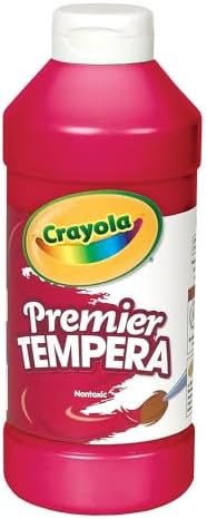 Crayola Premier Tempera Paint For Kids - Red (16oz), Kids Classroom Supplies, Great For Arts & Crafts, Non Toxic, Easy Squeeze Bottle
