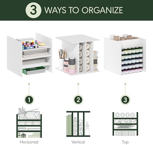 Furinno Cubicle 3-Shelf Cube Insert, Cube Organizer, Dark Oak | 13.3W x 13.4H, Fits into Furinno Extra Thick Cubes, for Organizers and Storage (Does not fit IKEA Kallax Shelving)