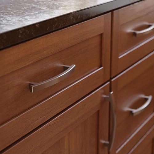 Franklin Brass (10-Pack) – Brushed Nickel Cabinet Handles, 5-1/16 Inch Hole Center, Pulls for Drawers, Kitchen Cabinet Door, Dressers | Pierce