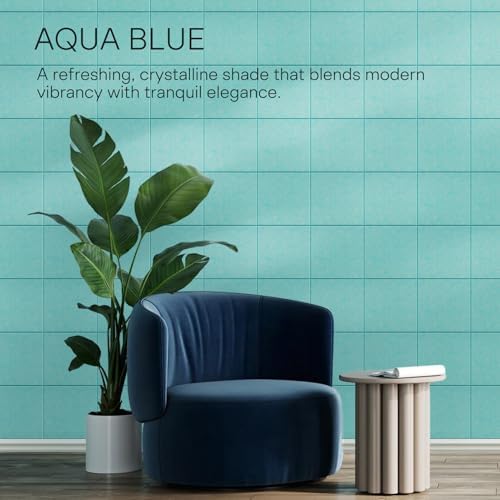 MaxGear Felt Bulletin Board 36" x 24", Aqua Blue Felt Wall Tiles Push Pins