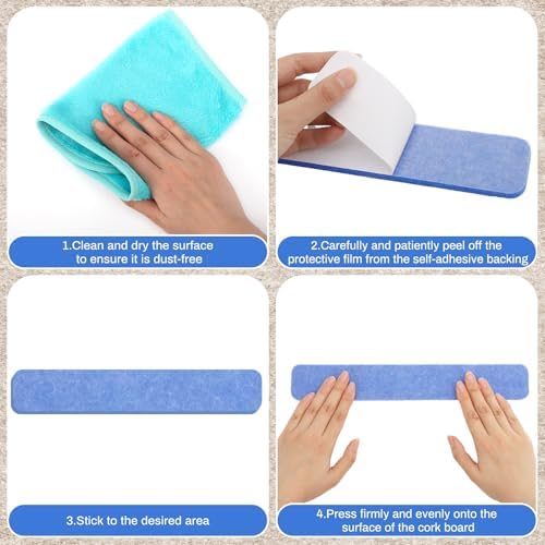 8 Pack Felt Bulletin Board Strips, 13x2 Inch Pin Board, Cork Boards