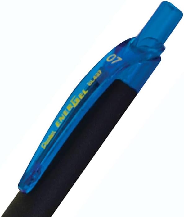 Pentel EnerGel Kuro Liquid Gel Pen, (0.7mm) Medium line, Sky Blue Ink, 12 Pack (BL437R1-S)