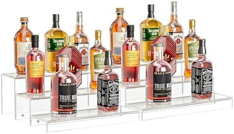 JUESHA 2 Pack Tiers Bar Shelves for Liquor Bottles (Patent: D1076520S)
