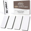 Availey 50 Pieces (3.2 x 1.2) - White Magnetic Dry Erase Labels - Reusable Strips for Classroom Home Office Garage Refrigerator Blank Writable Erasable Cards Name Tags Students Locker Shelf