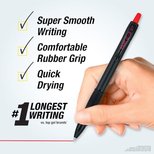 PILOT G2 Edge Red Pens, 12ct box, Fine Point 0.7 mm