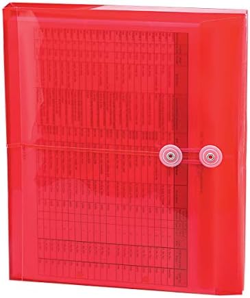 Smead Poly Envelope, 1-1/4" Expansion, String-Tie Closure, Side Load, Letter Size, Red, 5 per Pack (89527)