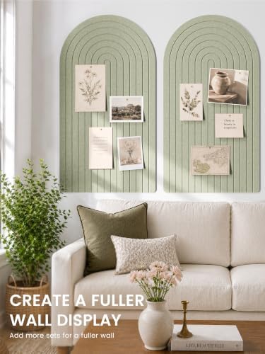 Large Arched Felt Bulletin Board 47.2''×25.5'', Sage