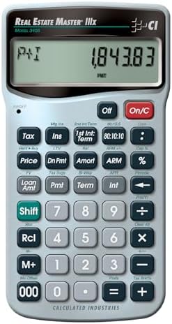 Calculated Industries 3405 Real Estate Master IIIx Residential Real Estate Finance Calculator | Clearly-Labeled Function Keys | Simplest Operation | Solves Payments, Amortizations, ARMs, Combos, More