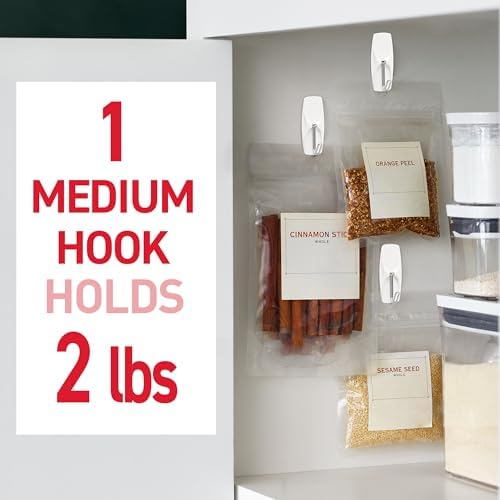 Command Medium Wire Toggle Hooks, 35 Hooks and 40 Strips, Damage-Free Hanging Wall Hook with Adhesive Strips, Adhesive Hooks for Hanging Back to School Dorm Organizers, Holds up to 2 lb