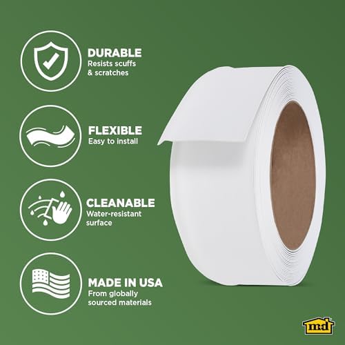 M-D Building Vinyl Wall Base, Snow White, 4in x 60ft