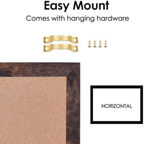 Dry Erase Calendar Whiteboard for Wall, 13" x 17" Small Combination Magnetic Dry Erase White Board & Bulletin Board, Walnut Brown Frame Calendar/Cork Combo Board(WB-3343-B)