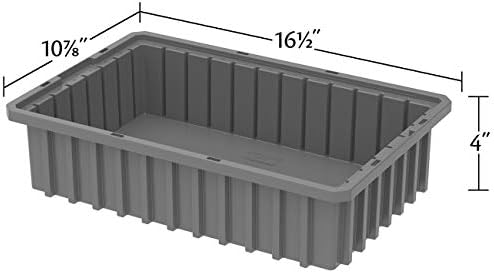 Akro-Mils - 33164BLUE 33164 Akro-Grid Plastic Slotted Dividable Modu Box Stackable Grid Storage Tote Container, (16-1/2-Inch L x 10-7/8-Inch W x 4-Inch H), (12 Pack), Blue