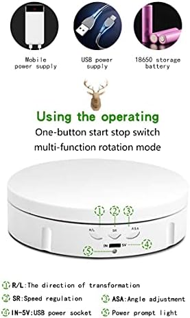 JAYEGT Motorized Rotating Display Stand, 5.74inch /22lbs Load, 360 Degree Electronic Turntable Display Stand for Photography Products Shows , Jewelry, Watch, 3D Models, Cake (Black/Button Control/rechargeable)