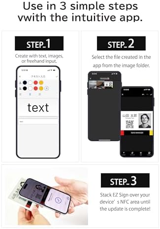 [Santek] EZ Sign NFC E-Paper Display – No Battery, Ultra-Thin 0.13”, Rewritable 4-Color Digital Display, App-Controlled (iOS/Android/PC), IP65 (Black, 4.2" 6pcs, No Stand and Clip Included)