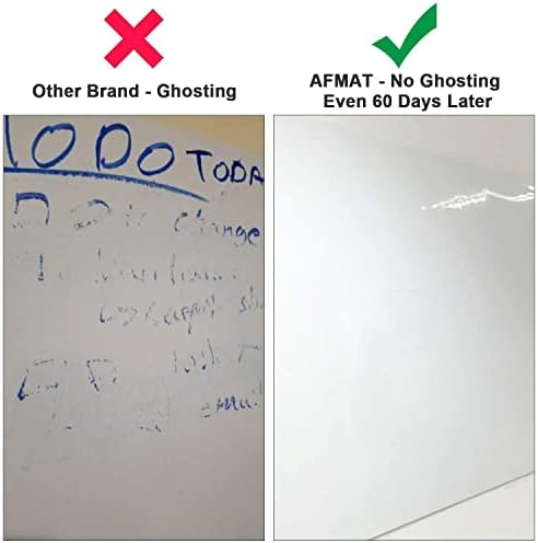 AFMAT White Board Sticker for Wall, 1.44x11ft Peel and Stick Whiteboard Wallpaper, Stain-Proof & Super Sticky Dry Erase Wall Decal, Dry Erase Contact Paper Roll Adhesive for Table/Door, 3 Markers WS11
