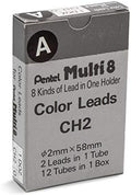 Pentel Arts 8 Colour Pencil Lead Refill, Black, 24 Pieces of Lead (CH2-A)
