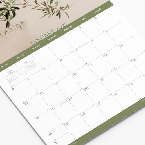 Blueline® 2027 Colorful Monthly Wall Calendar, 12 Months, January to December, Gold Twin-Wire Binding, 12" x 17", Minimalist (C173121)
