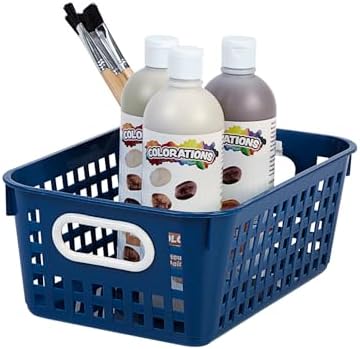 Really Good Stuff Medium Plastic Book Baskets, 11" x 7.5" x 4.5", 6-Pack