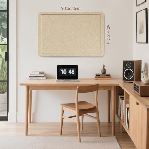 Felt Bulletin Board 36x24 inches, Decorative Pin Board for Home & Office