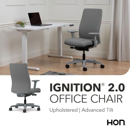 HON Ignition 2.0 Ergonomic Office Chair, Lumbar Support, Desk Chair, Frost