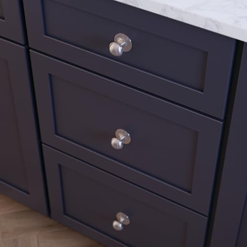 Franklin Brass 10 Pack Brushed Nickel Cabinet Knobs 1-1/2 inch (38mm) Kitchen Cabinet Handles and Drawer Knobs for Cupboards, Dressers, Furniture, Bathroom Vanity |Classic Farmhouse