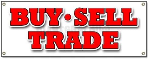 72" Buy Sell Trade Banner Sign Pawn Shop Signs Games