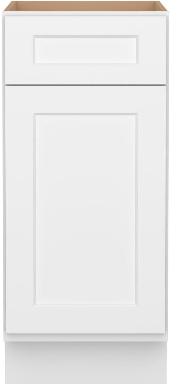 Furinno Shaker Drawer Base Kitchen Cabinet with 1-Door, White | 24 D x 15 W x 34.5 H, Adjustable Hinges, Soft-Close Shaker-Style Door, Ready to Assemble, Plywood, for Pantry, Dining Room