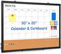 Calendar Whiteboard Dry Erase for Wall, 30" x 20" Month White Board Black
