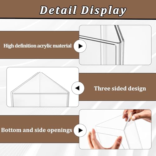4 Pack 3 Side Table Tent Sign Holder Acrylic, 5 x 7 Inch