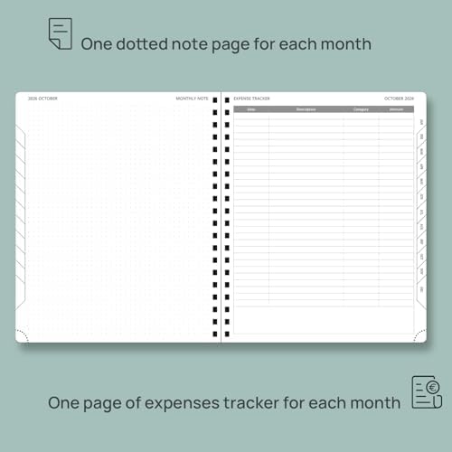 POPRUN 2026-2027 Monthly Planner, Large 8.5" x 10.5", 18 Month Calendar