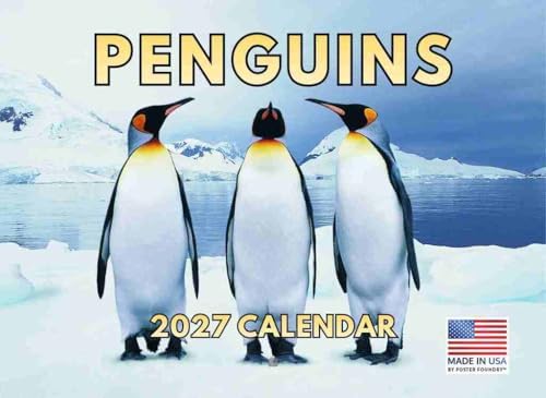 Penguin Calendar 2027 Monthly Wall Calender 12 Month